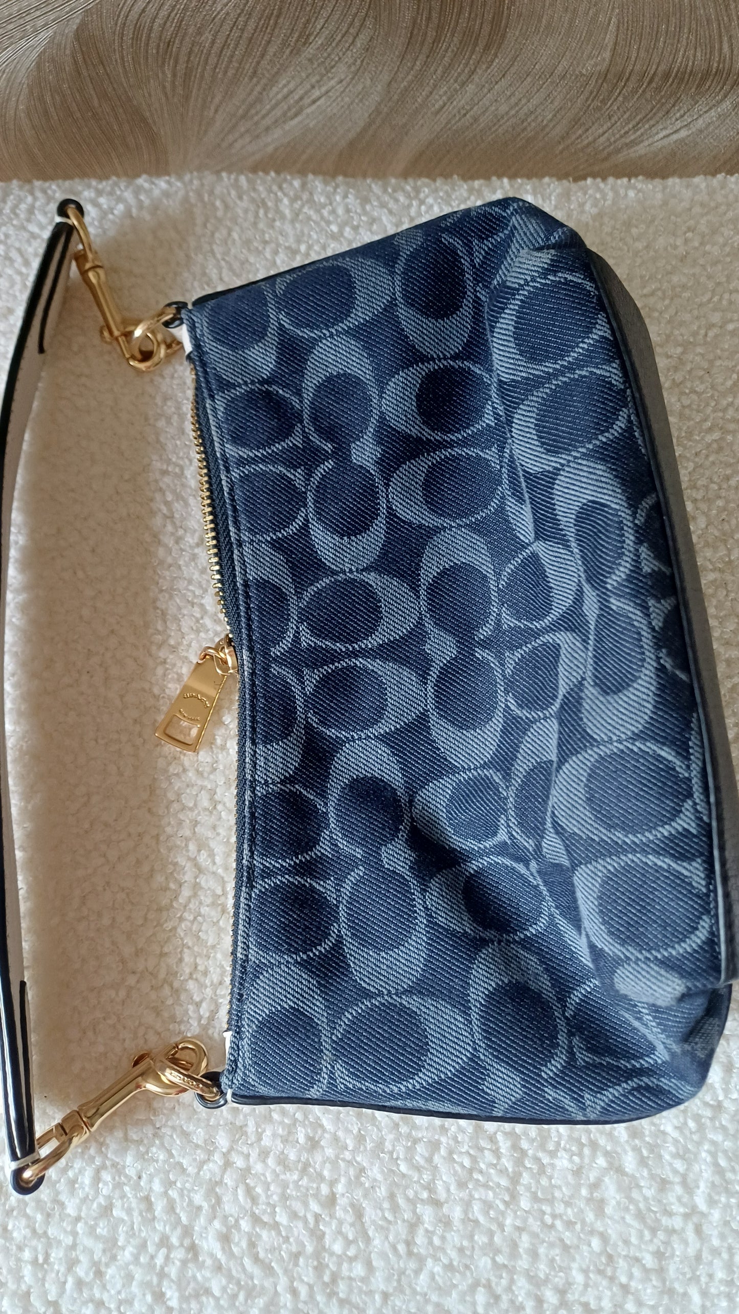 Coach Dempsy Shoulder bag Signature Jacquard Denim Blue