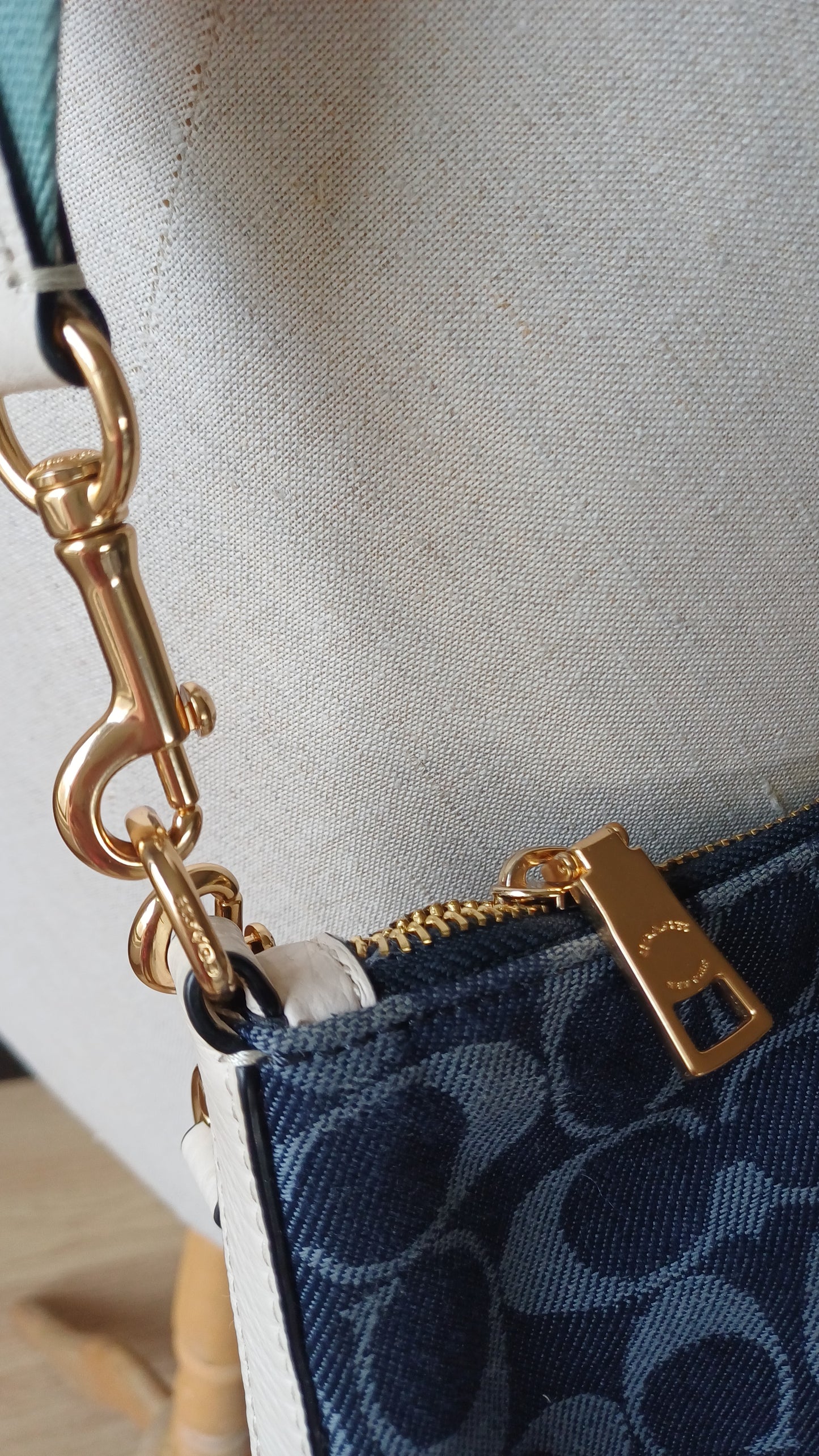 Coach Dempsy Shoulder bag Signature Jacquard Denim Blue